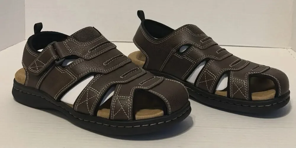 Men’s Dockers Searose Fisherman Brown Sandals 7M Memory Foam Insoles NEW